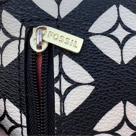 Fossil Sydney Geometric Diamond Shopper Tote Bag Purse & Matching Wallet - Picture 12 of 16